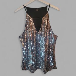 Sequin Silver and Black Party Top